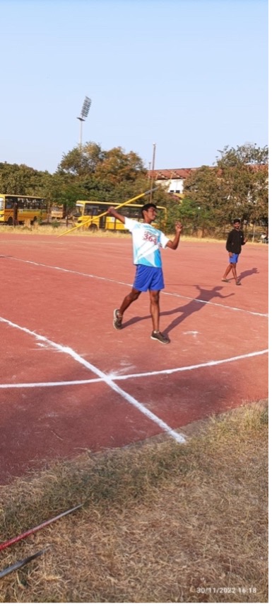 Master Siddhartha participated in CBSE Cluster VII Athletics on 29-11-2022, and got gold medal in javelin throw with a record throw of 42m, and silver medal in long jump
